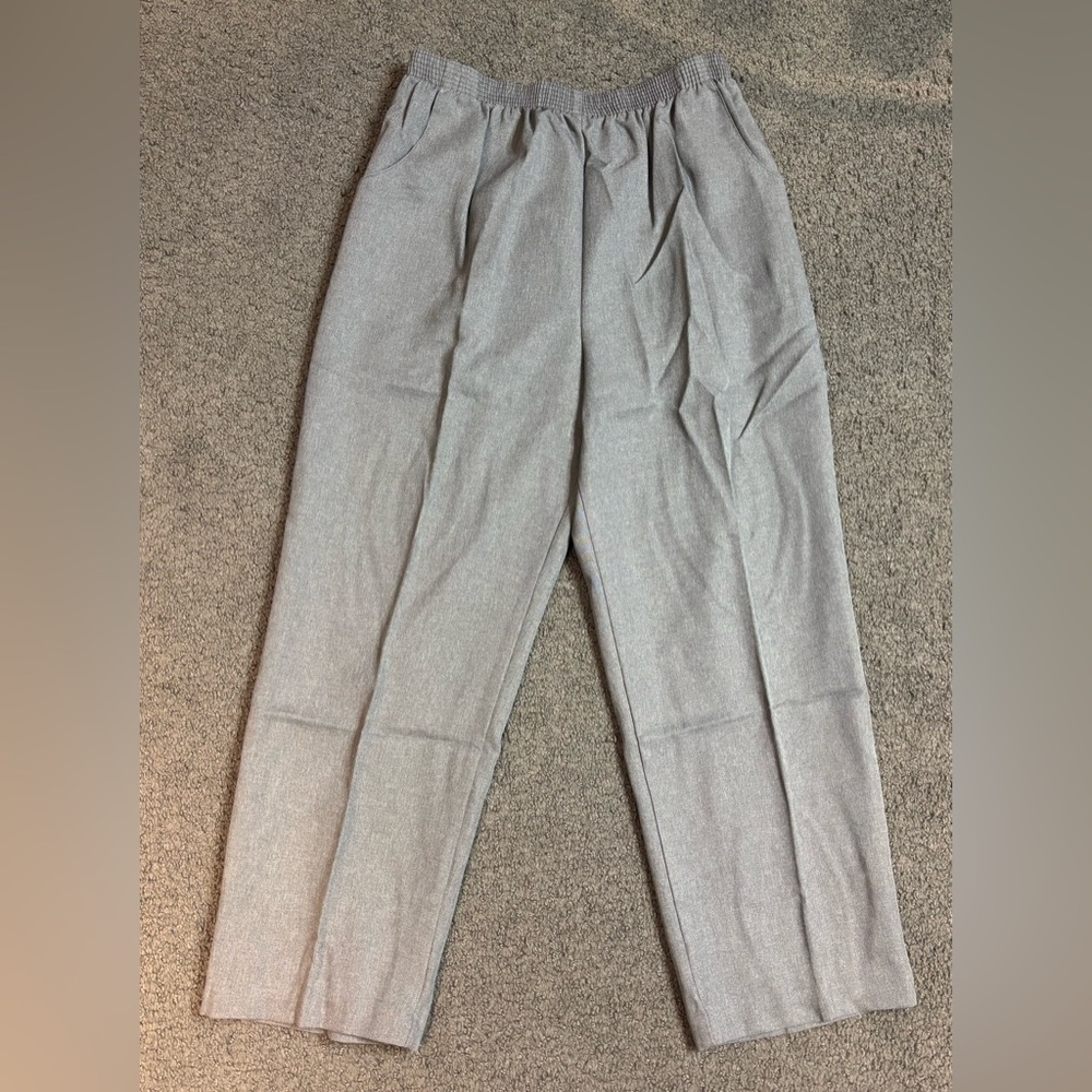 Vintage Village Square Elastic Waist Gray Pants Size 14P